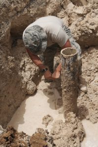 a plumber in action
